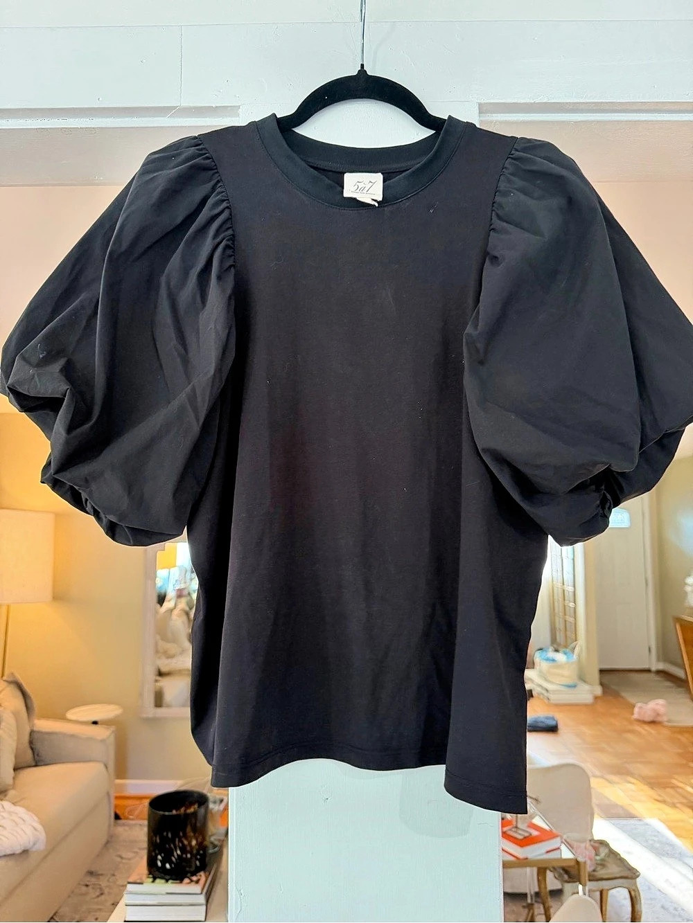 5à7 Puff Sleeve Black Size Small Like New